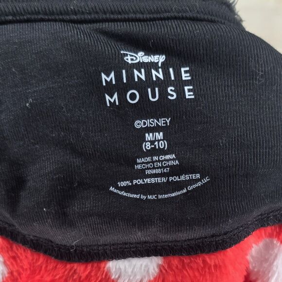 Disney Minnie Mouse Hooded Sweatshirt Lounge Red White Polka Dots Minnie Ears M - Picture 8 of 8